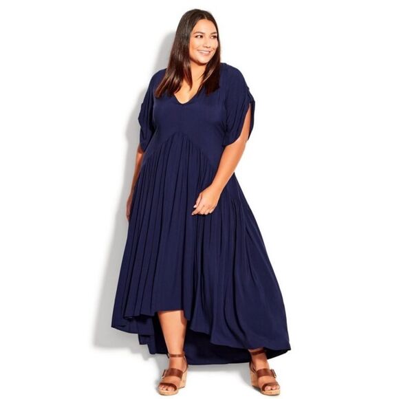 AVENUE Women's Plus Size Val Dress - navy - Picture 1 of 6